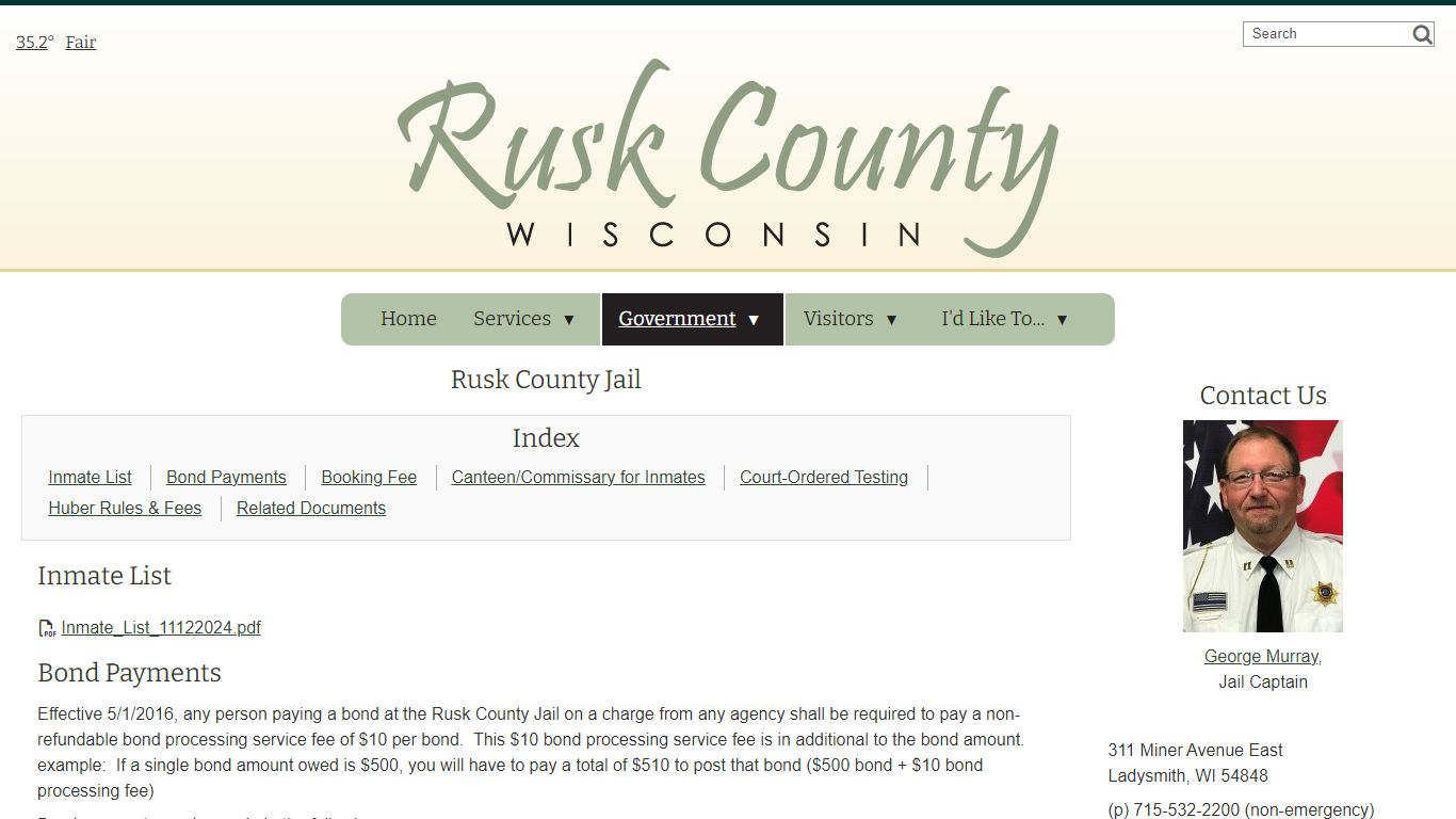 Jail - Rusk County, WI