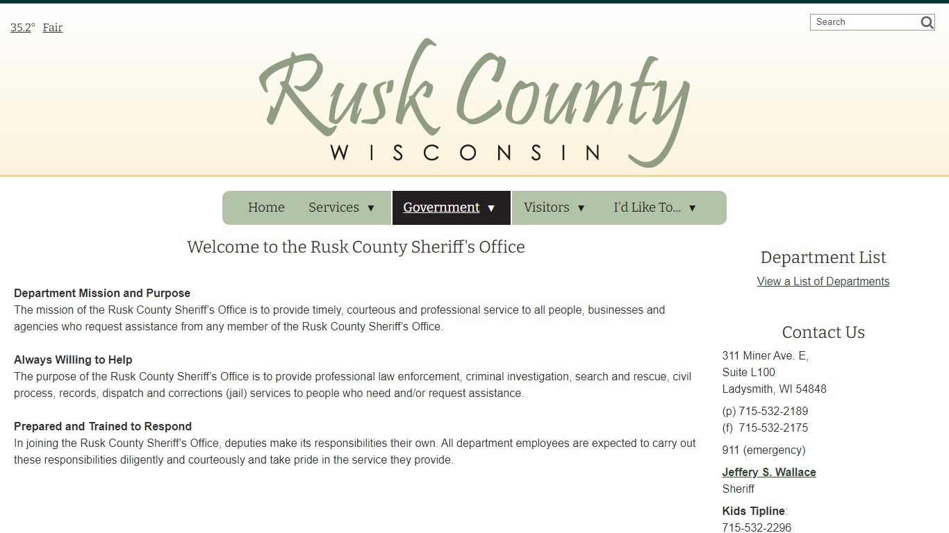 Sheriff - Rusk County, WI