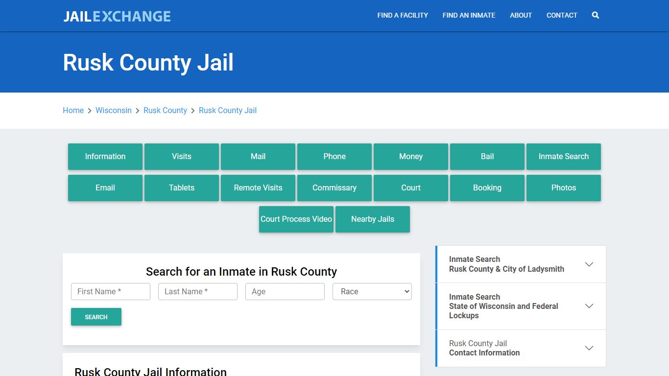 Rusk County Jail Roster Lookup, WI, Inmate Search - Jail Exchange